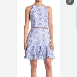 Keepsake The Label Wild Things Lace Mini Tiered Halter Dress Size M NWT